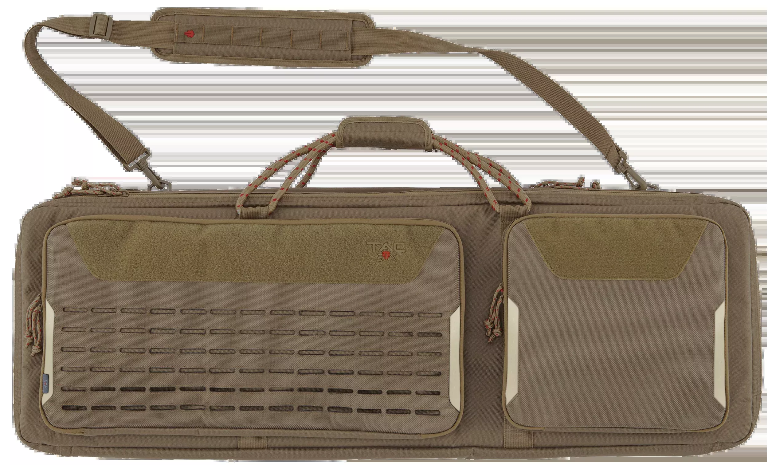 Tac Six Unit Tactical Rifle Case, 38 in Coyote, 2-Gun 600D Polyester, Lockable Double Zipper 10839
