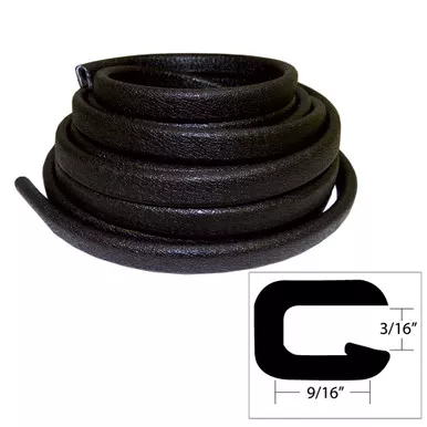 TACO Black Flexible Vinyl Trim, 9/16-Inch, 25-Foot