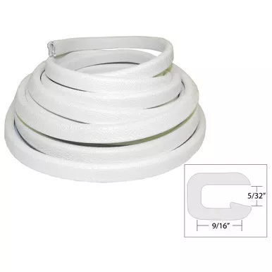 TACO White Flexible Vinyl Trim, 9/16-Inch, 25-Foot