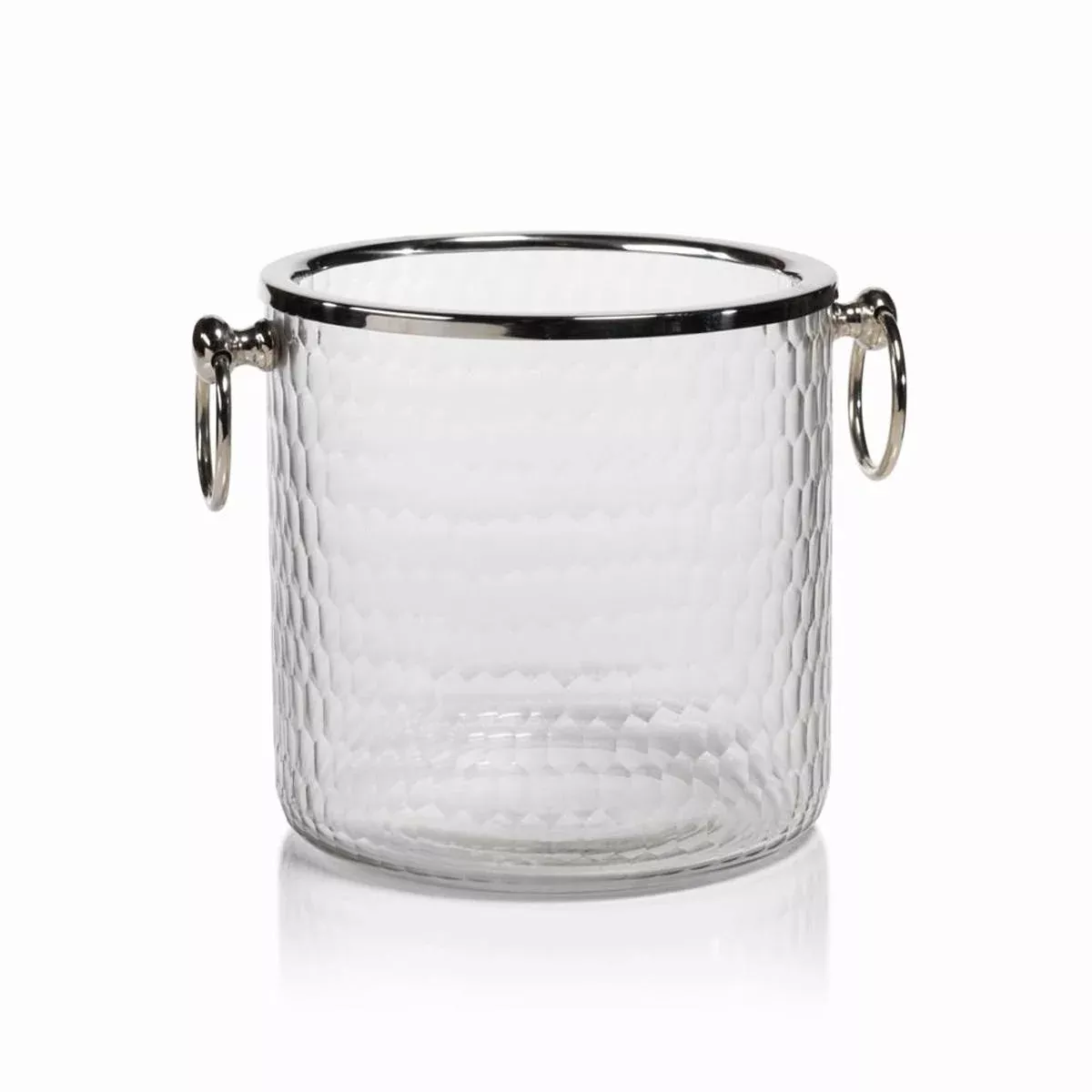 Tall Hammered 6" Glass Ice Bucket/Wine Cooler