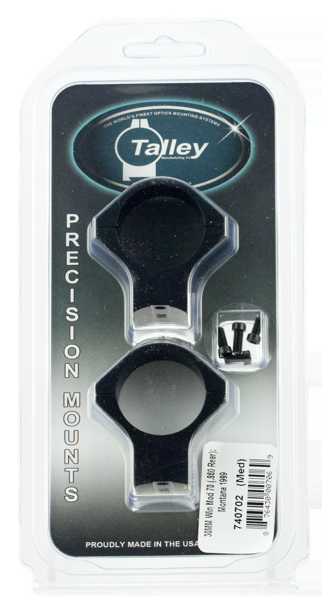 Talley Lightweight 30mm Scope Mount/Ring Combo, Black Anodized, Montana 1999 Medium – 740702