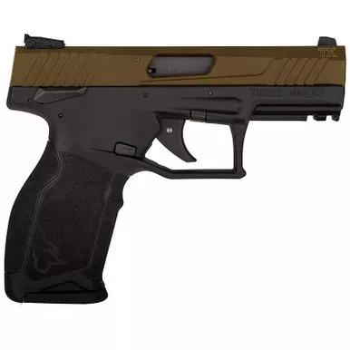 TAURUS TX22 22LR RIMFIRE PISTOL WITH BLACK FRAME AND BRONZE SLIDE 1-TX22141-BB