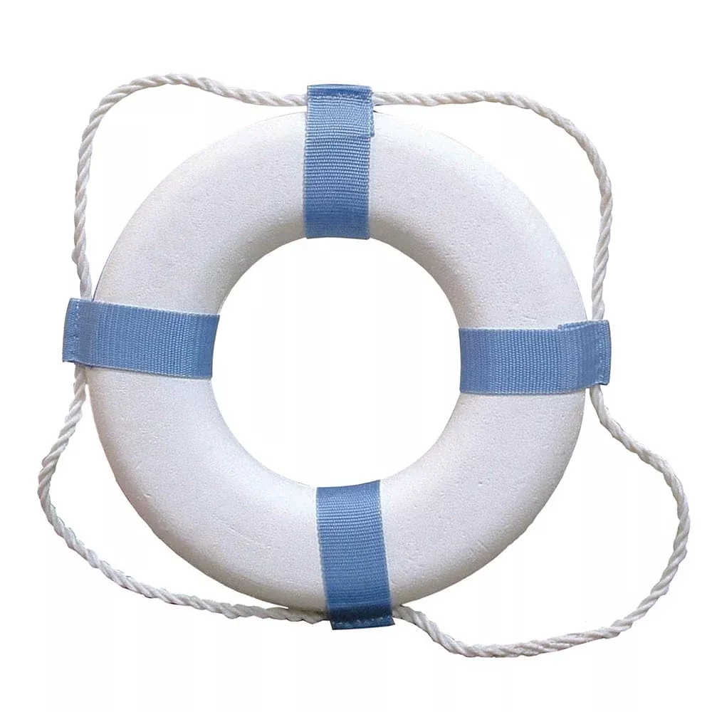 Taylor Made Decorative Ring Buoy – 25″ – White/Blue – Not USCG Approved