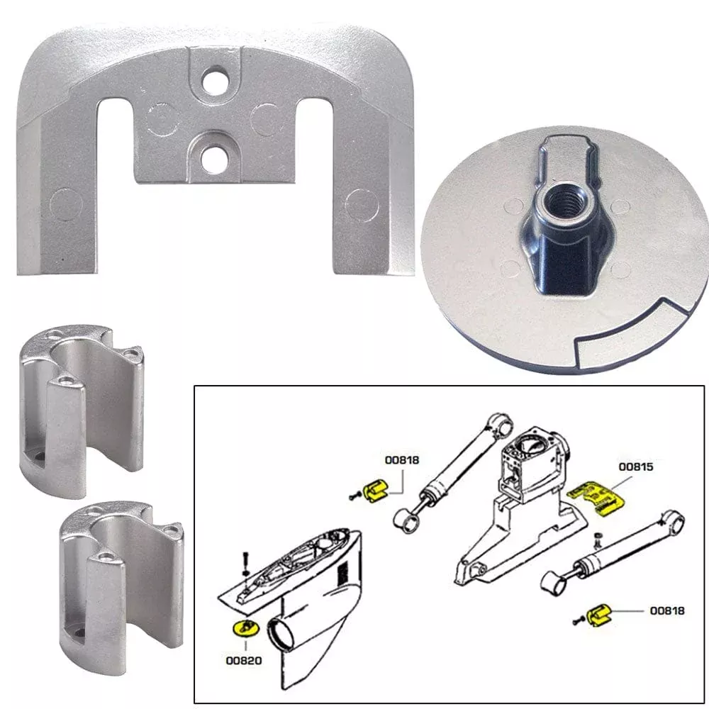 Tecnoseal Anode Kit w/Hardware – Mercury Bravo 2-3 – Aluminum