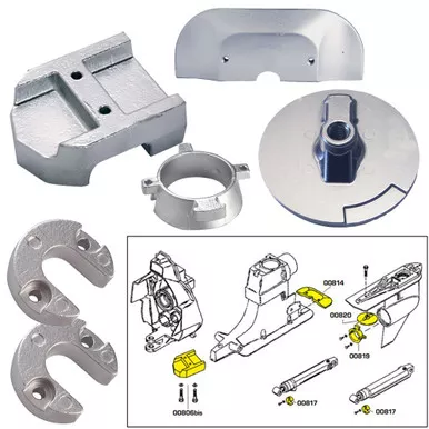 Tecnoseal Magnesium Anode Kit - Mercury Alpha 1 Gen 2