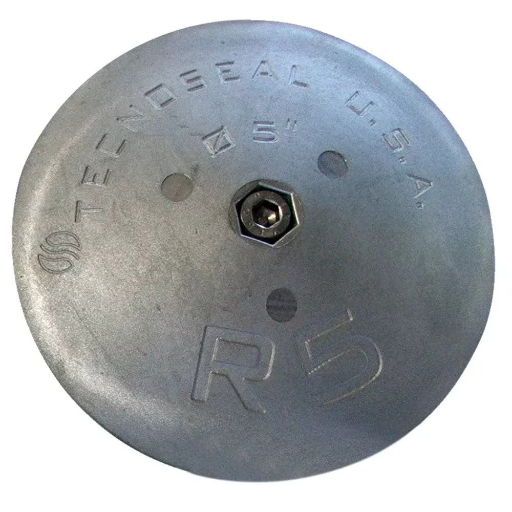 Tecnoseal R5 Rudder Anode – Zinc – 5″ Diameter x 7/8″ Thickness