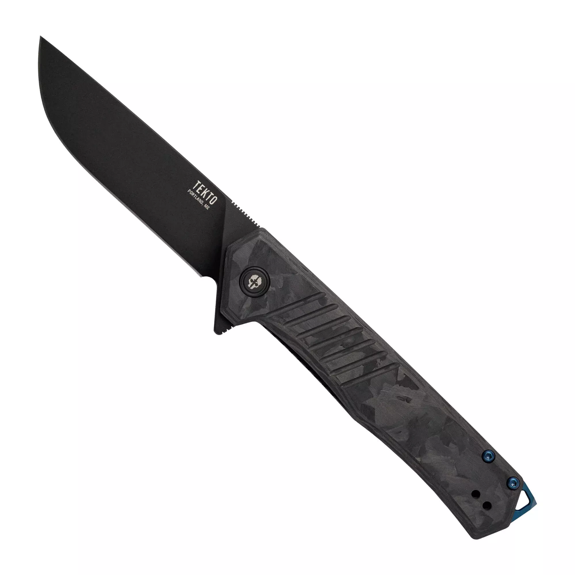 TEKTO F1//ALPHA Forged Carbon Blue Linerlock Folding Knife