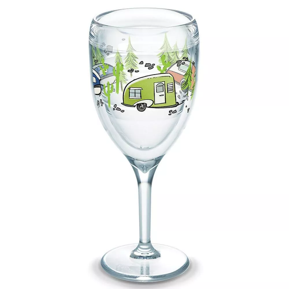 Tervis Wine Glass, 9 oz., Retro RV Stem