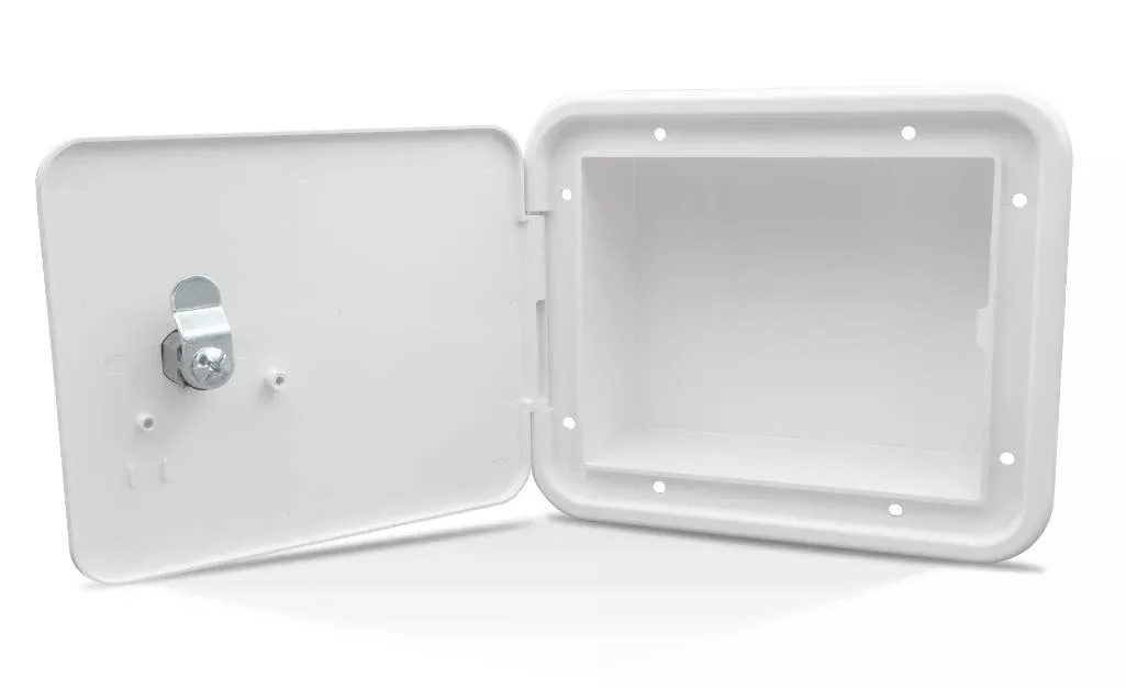Thetford B&B Molders 5-7/8" Multi-Purpose Hatch with Flat Back, Polar White• 94310