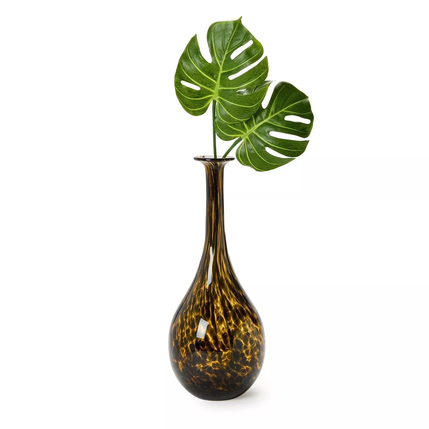 Tortoise Large Long Neck Glass Vase