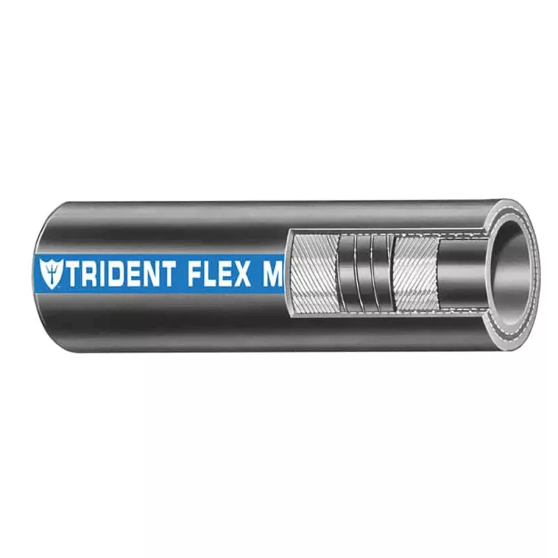 Trident Marine 1-1/4 x 50 Coil Flex Marine Wet ExhaustWater Hose – Black
