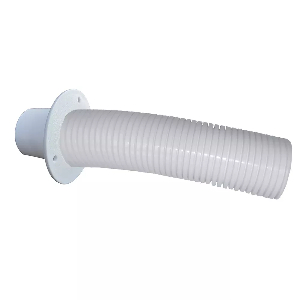 Trident Marine 4' White Stern Flex Hose w/Transom Flange - TFK-4W