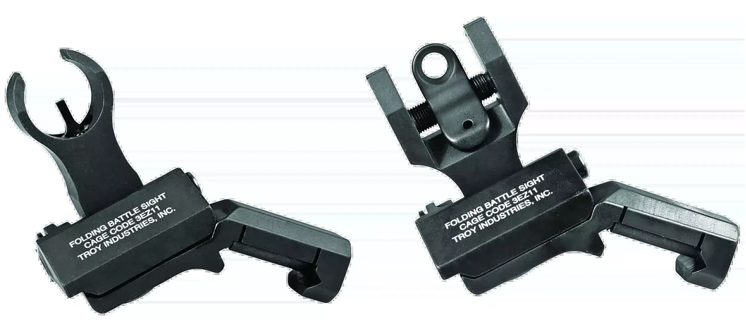Troy Ind 45-Degree Folding BattleSight Set, HK Front & Round Rear, Black Hardcoat, SSIG45SHRBT00