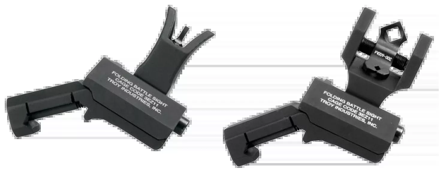 Troy Ind 45° Offset Folding BattleSight Set, M4 Front & Dioptic Rear, Black Hardcoat – SSIG45SMDBT00
