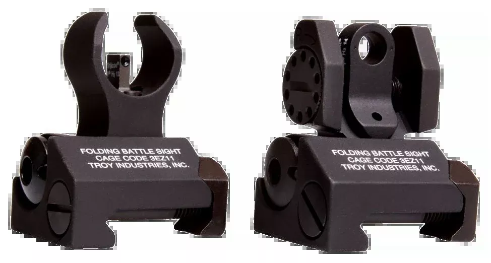Troy Ind Micro BattleSight Set, HK-Style Front & Round Rear, Folding Low-Profile Sights – SSIGIARSMBT00