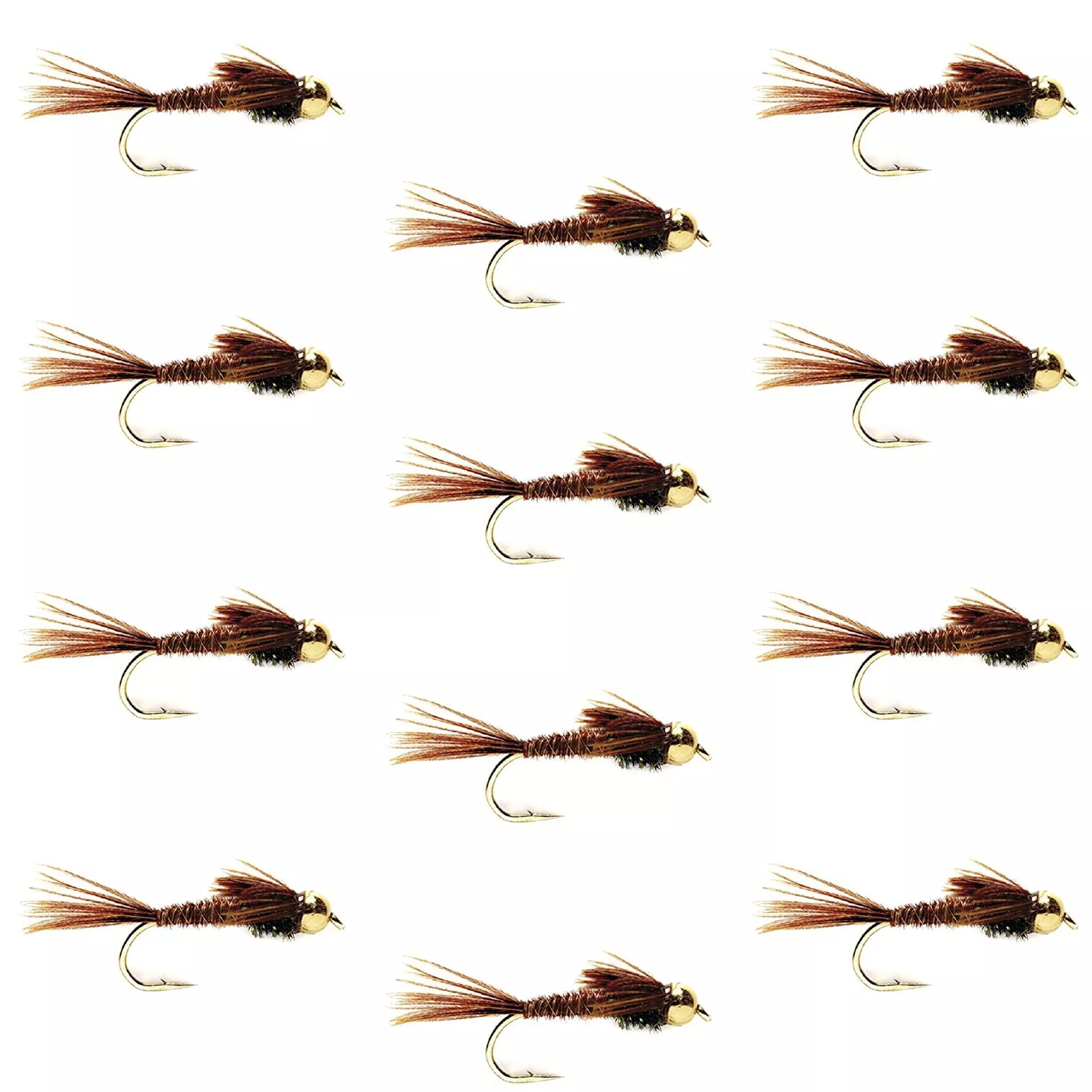 Tungsten Bead HeadPheasant Tail Nymph 1 Dozen FliesSize 18