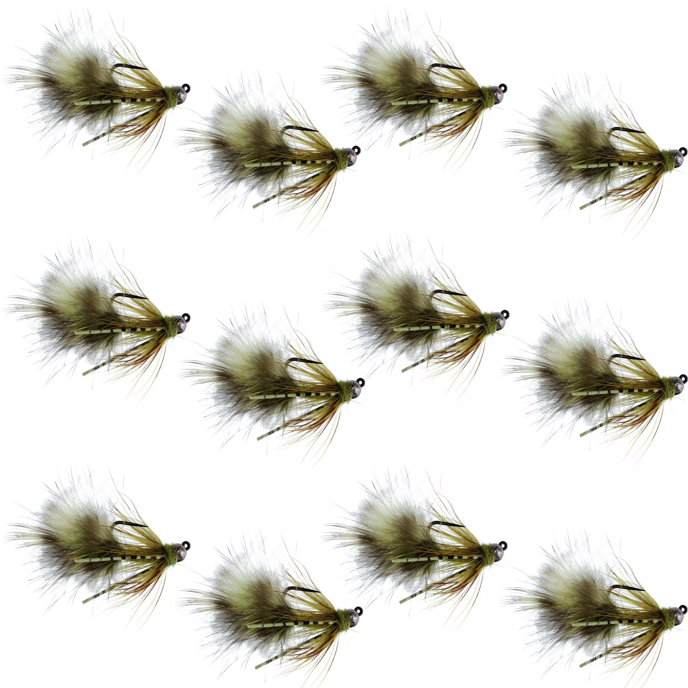 Tungsten Bead Tactical Mini Bugger Czech Nymph Euro Nymphing Fly – 1 Dozen Flies Size 12