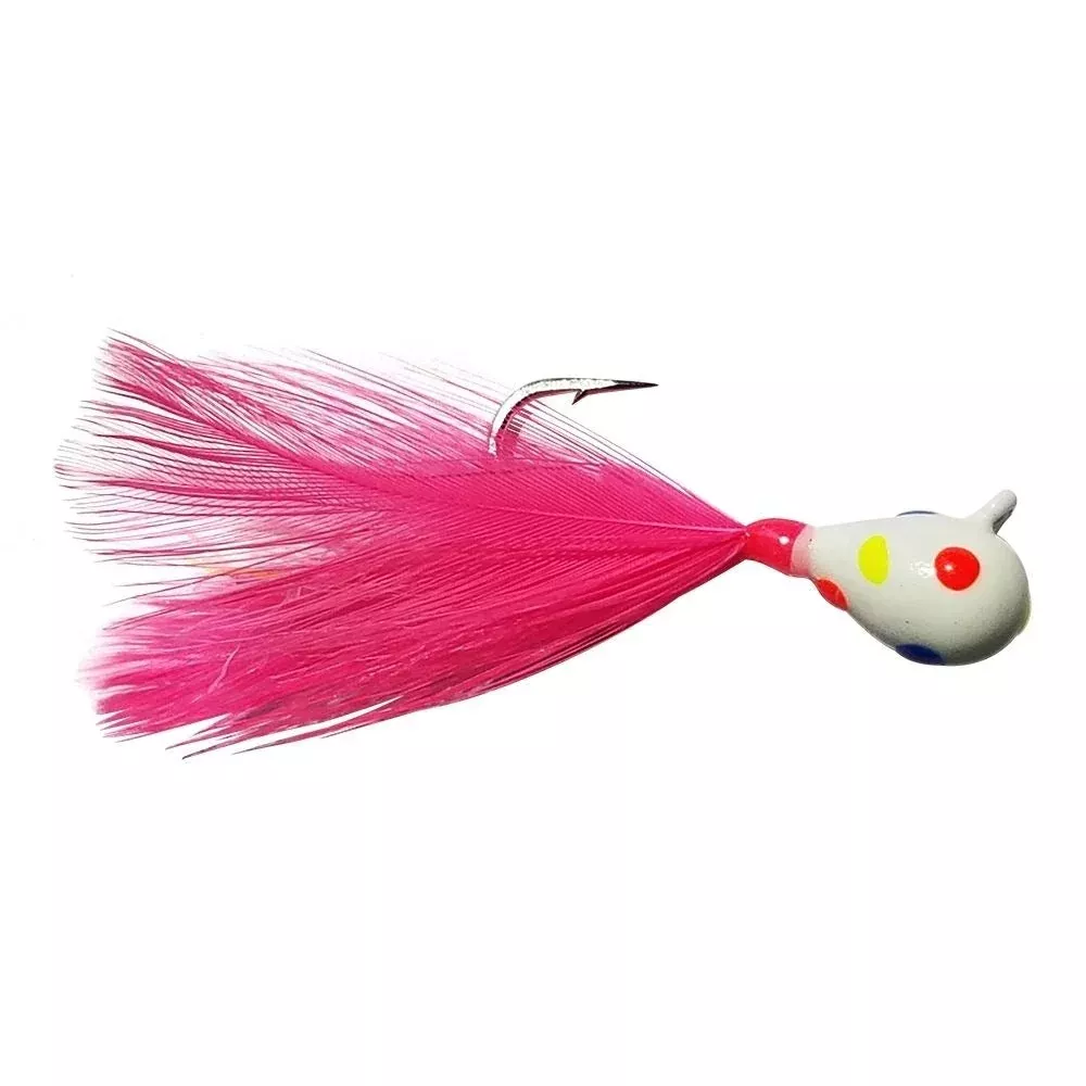 TUNGSTEN WONDER FEATHER JIG – GLOW WONDERBREAD/PINK FEATHER