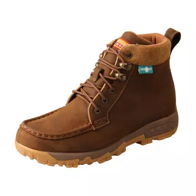 TWISTED X Womens 4in With CellStretch WP Distressed Saddle Work Boot (WXCW001)