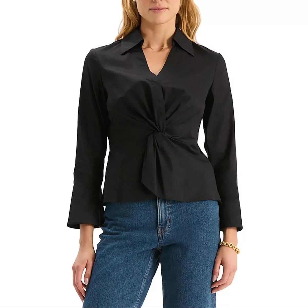 Tyler Boe Paige Cotton Twisted Front Top