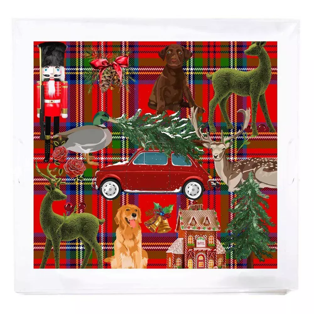 Ultimate Christmas Plaid Acrylic Tray