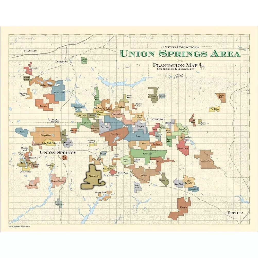Union Springs Area (Alabama) Plantation Map