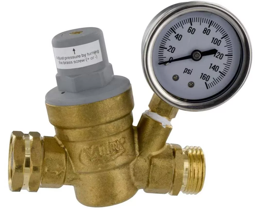 Valterra Brass Adjustable Water Regulator (3/4″ FPT x 1/2″ MPT)• A01-1117VP