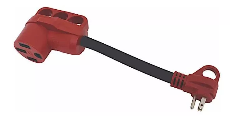 Valterra Mighty Cord™ 12″ Dogbone Power Adapter with Handle Grip, 15A Male x 50A Female• A10-1550