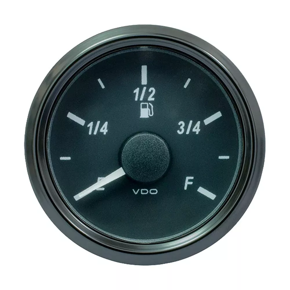 VDO SingleViu 52mm (2-1/16″) Fuel Level Gauge – E/F Scale 240-33 Ohm