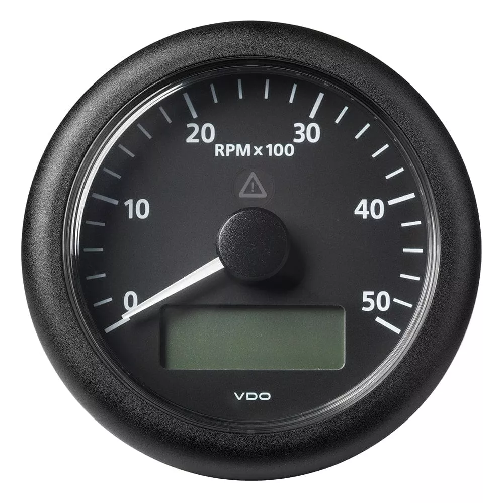 Veratron 3-3/8 (85MM) ViewLine Tachometer w/Multi-Function Display – 0 to 5000 RPM – Black DialBezel