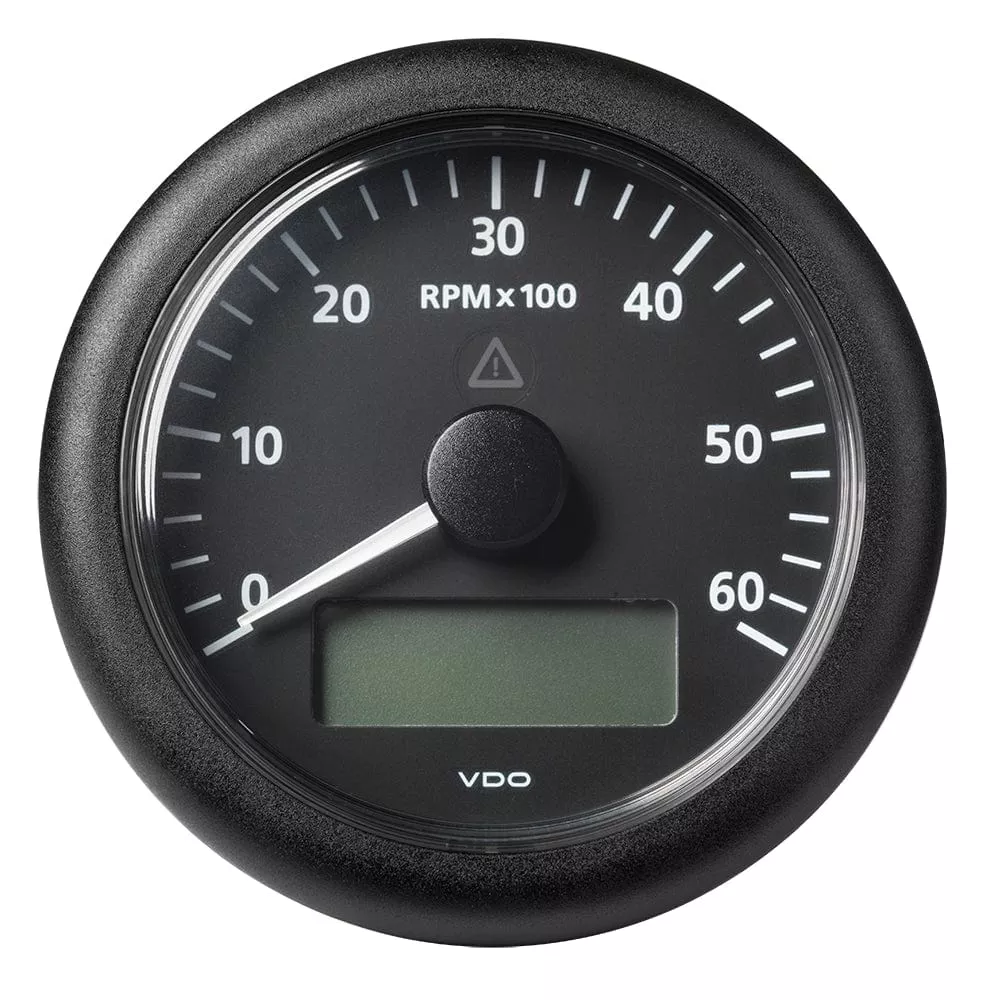 Veratron 3-3/8″ (85MM) ViewLine Tachometer w/Multi-Function Display – 0 to 6000 RPM – Black Dial & Bezel