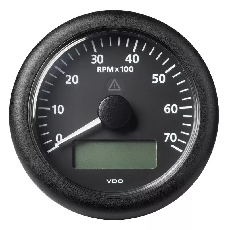 Veratron 3-3/8 (85MM) ViewLine Tachometer w/Multi-Function Display – 0 to 7000 RPM – Black DialBezel