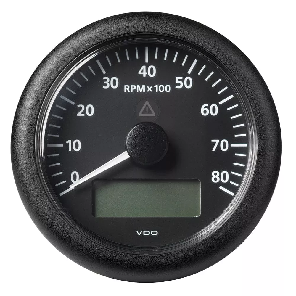 Veratron 3-3/8″ (85MM) ViewLine Tachometer with Multi-Function Display – 0 to 8000 RPM – Black Dial & Bezel