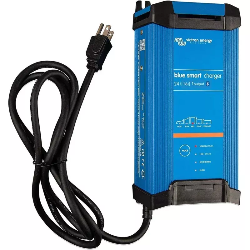 Victron Blue Smart IP22 24VDC 16A 1 Bank 120V Charger – Dry Mount