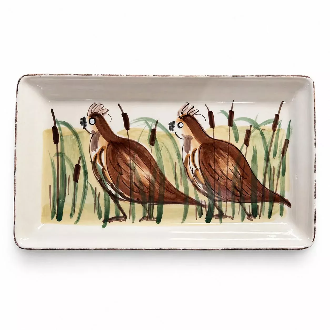 Vietri Wildlife Quail Rectangular Platter