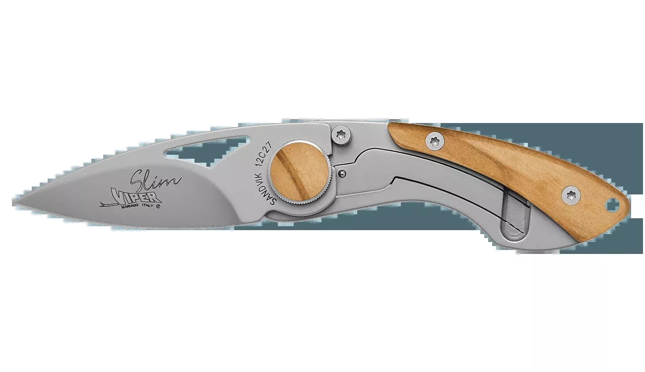 Viper Slim Olive Wood Handle Folding Knife