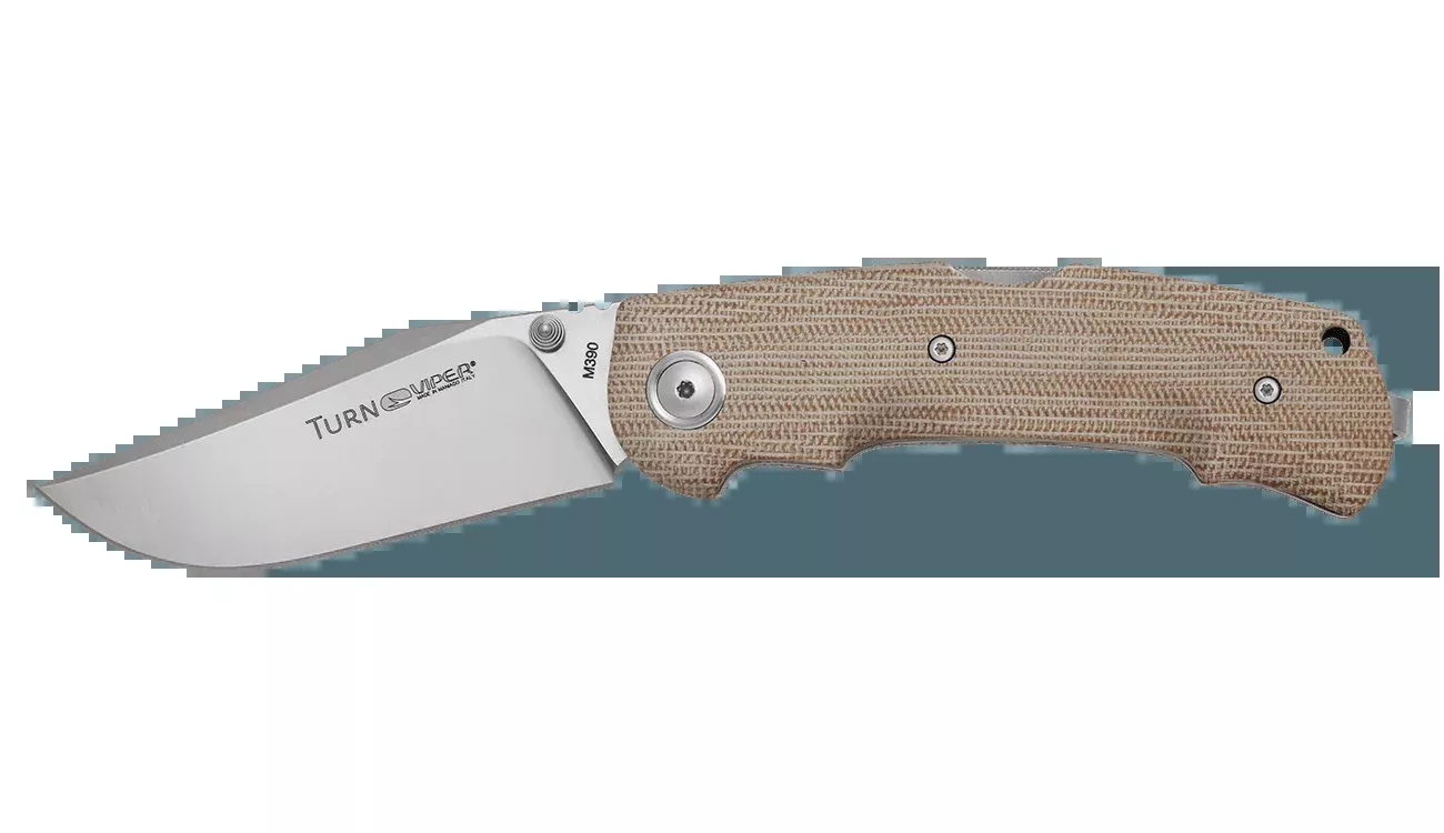 Viper Turn Natural Canvas Micarta Folding Knife