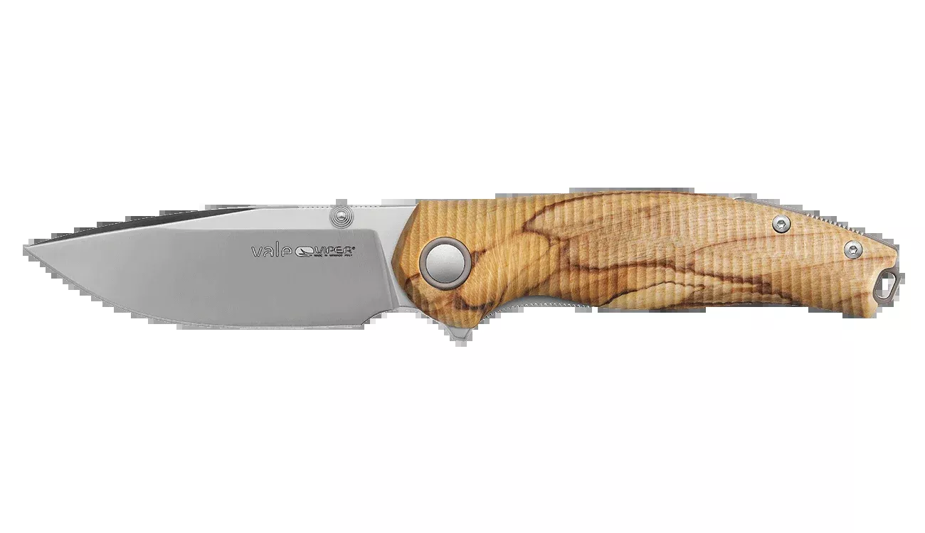 Viper Vale Flammed Poplar Wood Folding Knife