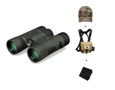 VORTEX Diamondback HD 8x28 Binocular w/ GlassPak Harness Case, Multicam Camo Cap and Microfiber Cleaning Cloth