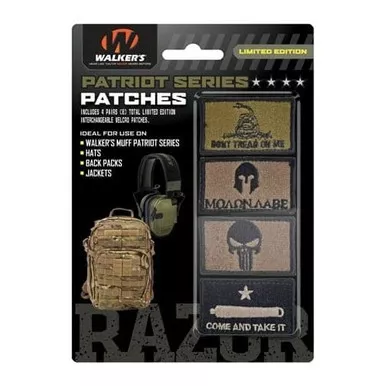 Walker's GWP-PATKIT Patriot Patch Kit, 4 Assorted Patches (Come & Take It Version)