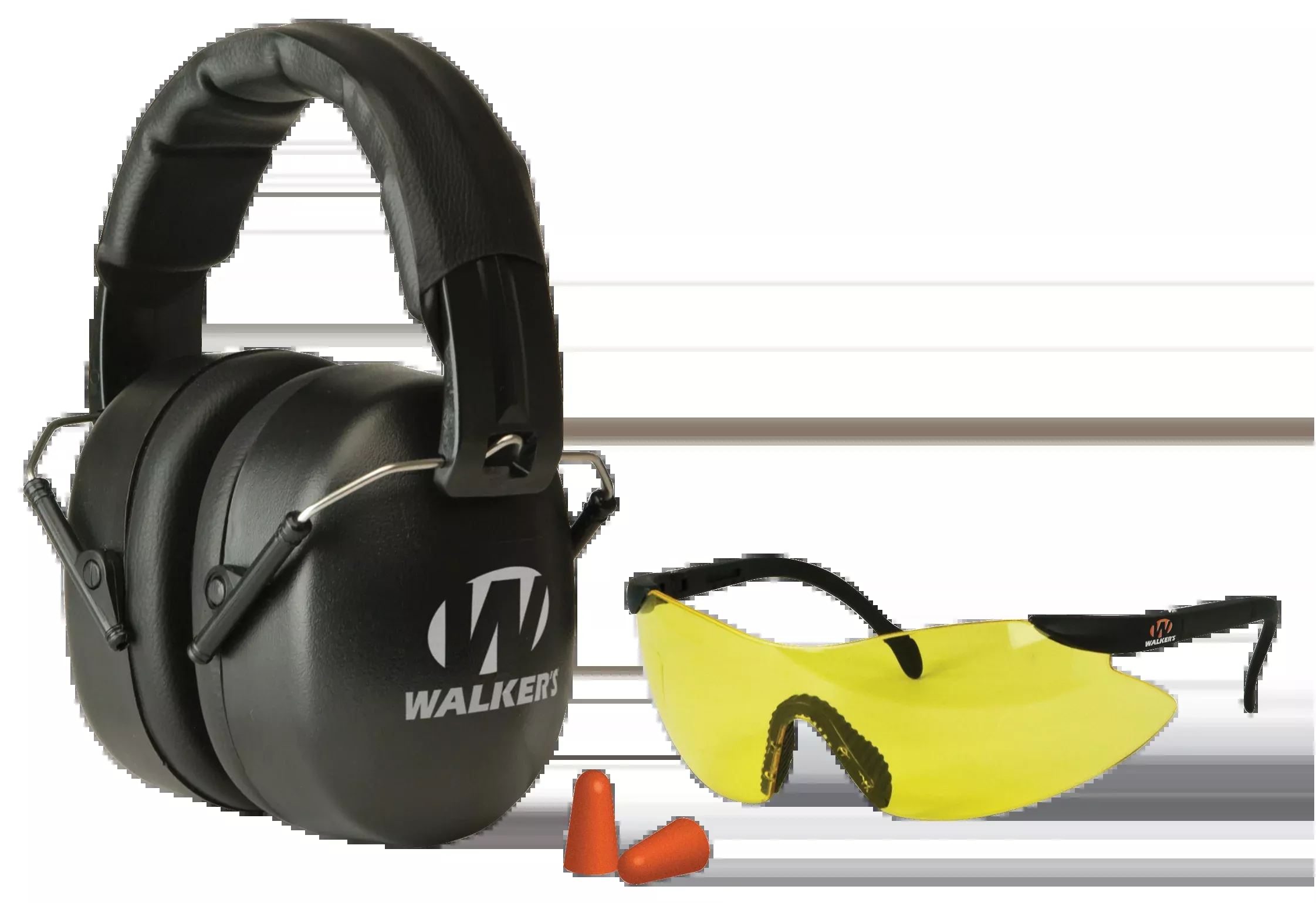 Walkers Game Ear EXT Range Safety Combo Kit with Muffs, Glasses & Ear Plugs – GWPFM3GFP