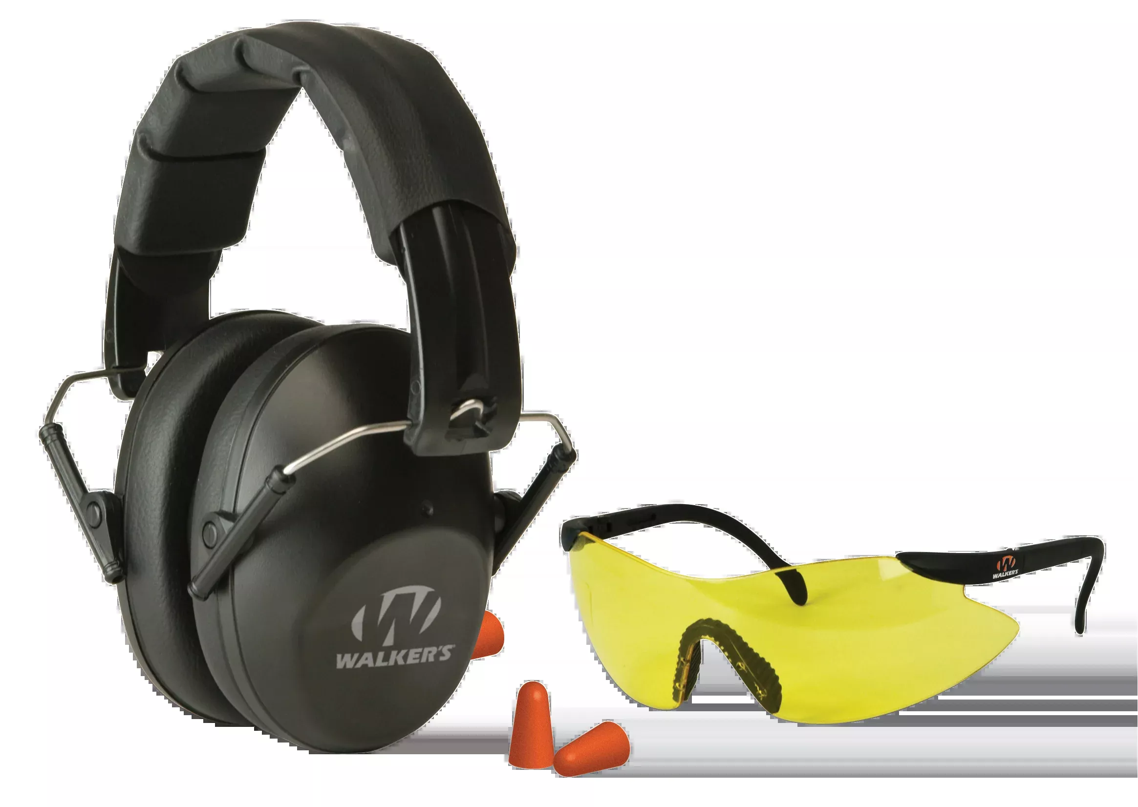 Walkers Game Ear Pro Low Profile Passive Safety Combo Kit – Muffs, Glasses, Ear Plugs, GWPFPM1GFP