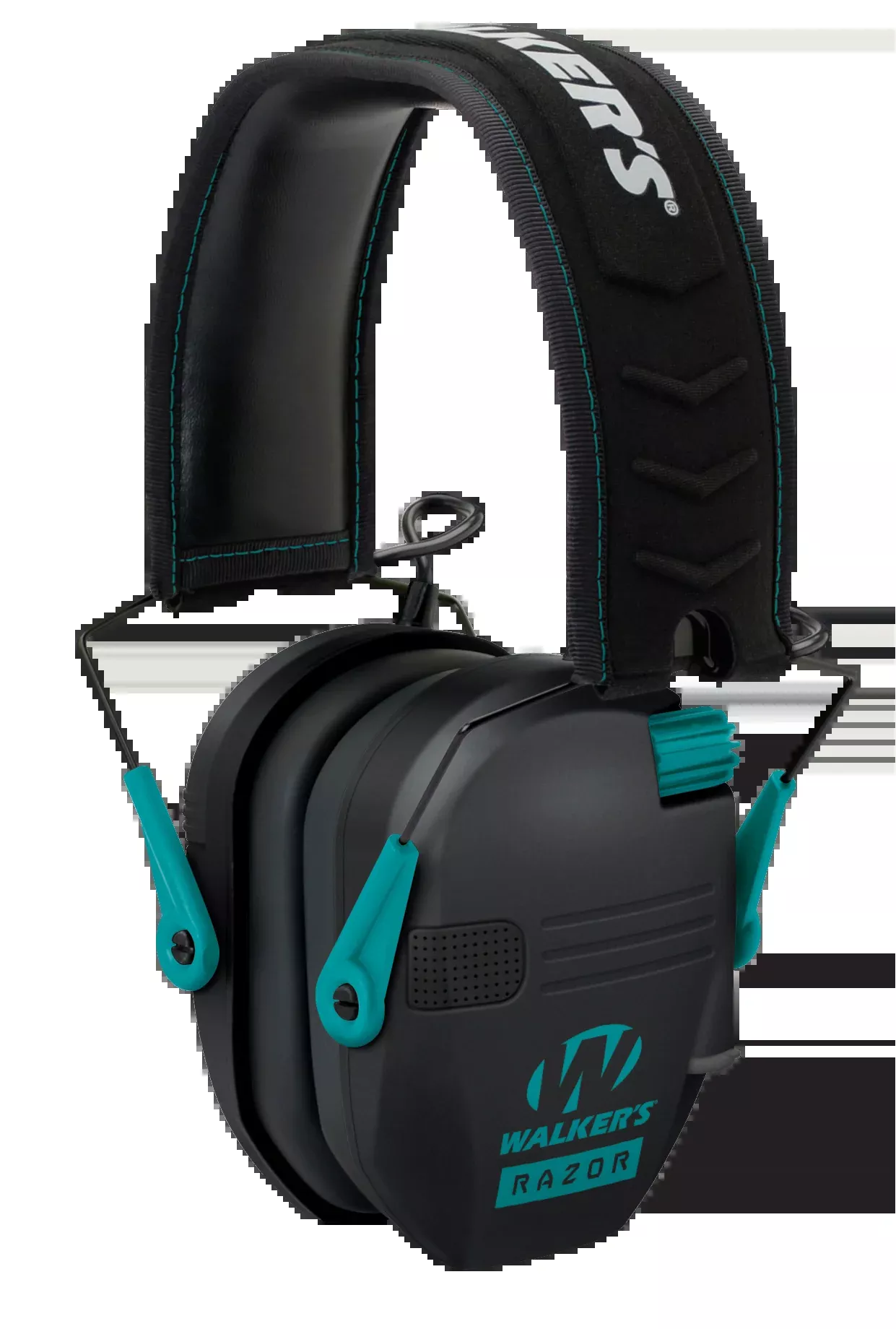 Walkers Game Ear Razor Slim Electronic Ear Muff, 23 dB Noise Reduction, Black/Teal Accents – GWPRSEMTL