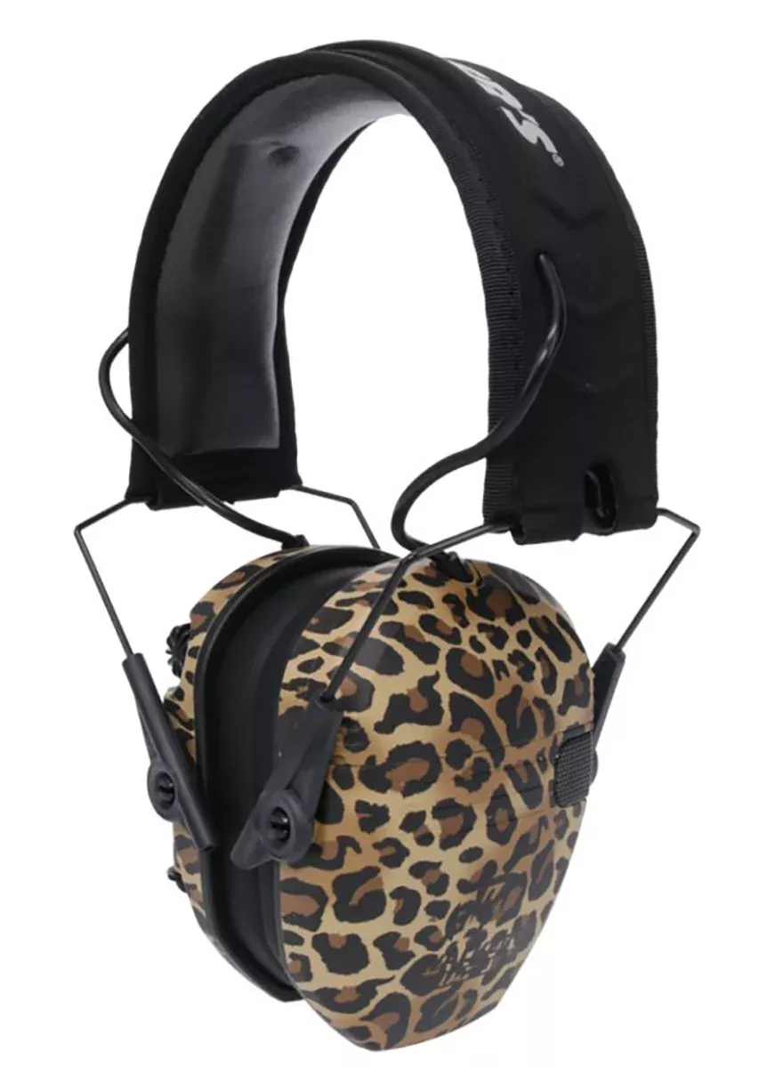 Walkers Game Ear Razor Slim Electronic Hearing Muff, 23 dB, Leopard Print Over-Head, GWPRSEM-LEO