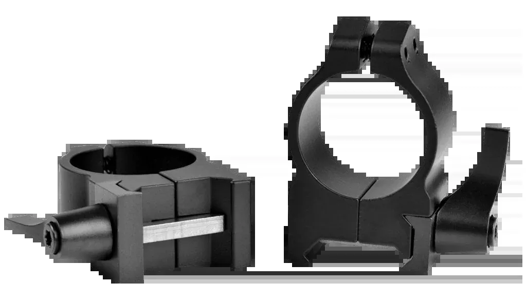 Warne Maxima 1 in Scope Rings, Quick Detach, Vertical Split, Medium, Matte Black — 201LM