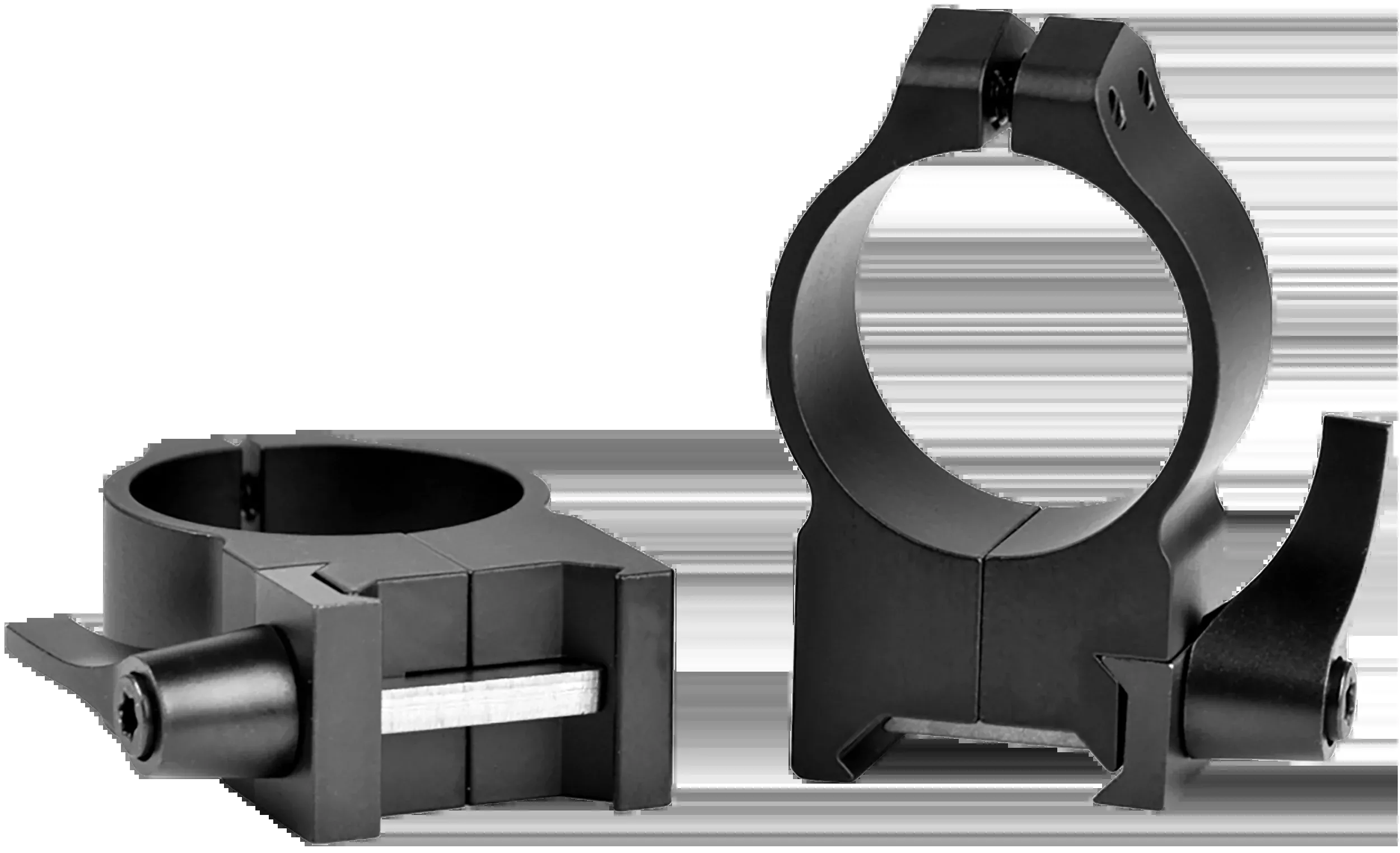 Warne Maxima 30mm Quick Detach High Scope Rings, Vertical Split, Matte Black – 215LM