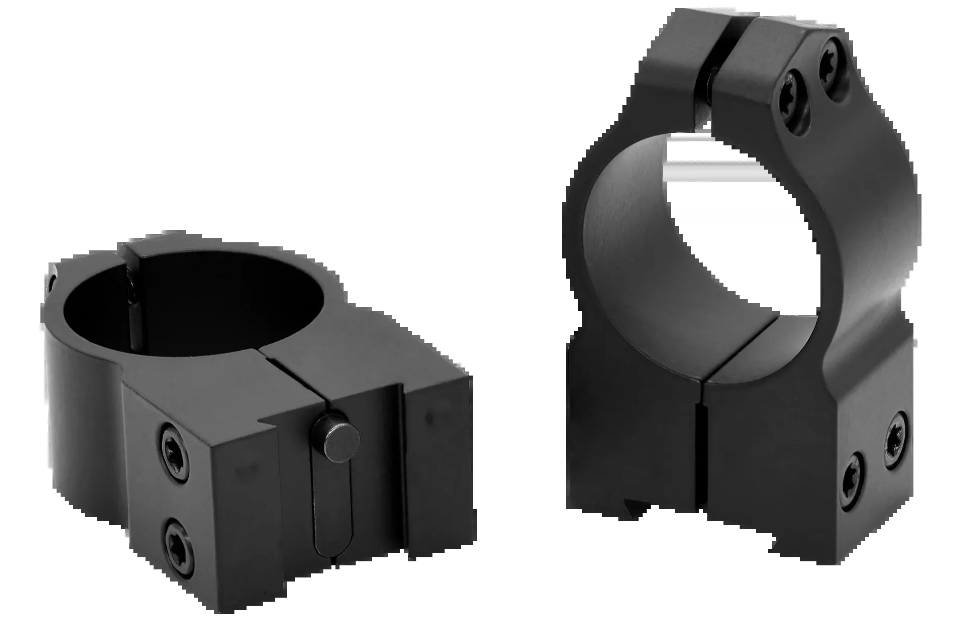 Warne Maxima Tikka Fixed Scope Rings, 1-inch High Matte Black Steel, Vertical Split, 2TM