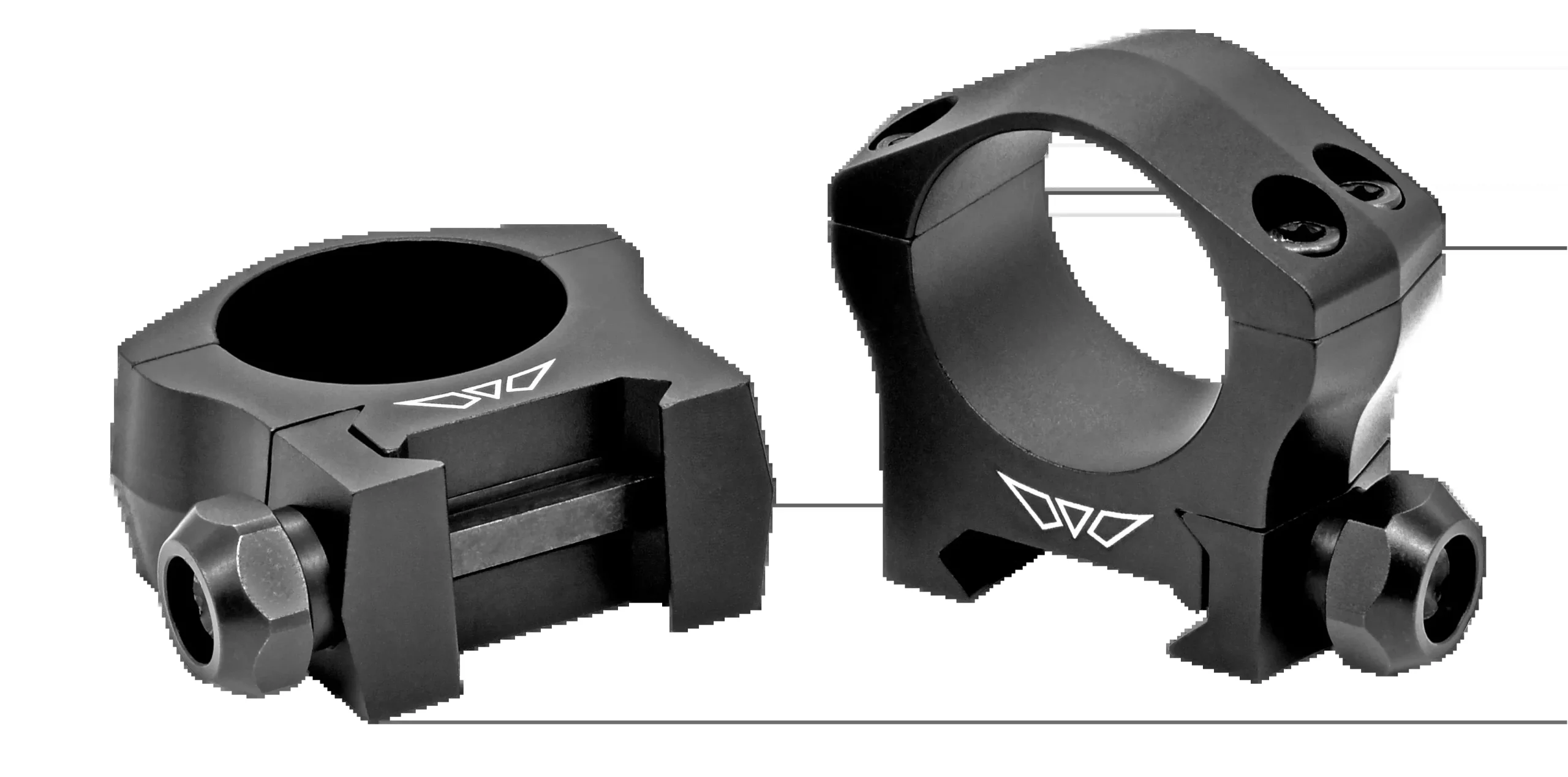 Warne Mountain Tech Scope Rings 35mm Medium, Matte Black, 7075-T6 Aluminum, Picatinny/Weaver - 7241M