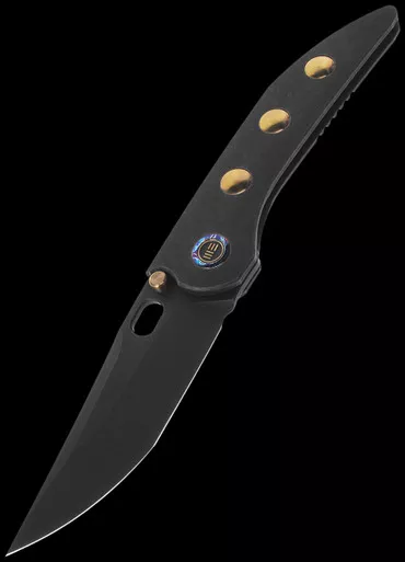 We Knife Attor Black Gold Titanium Folding Knife