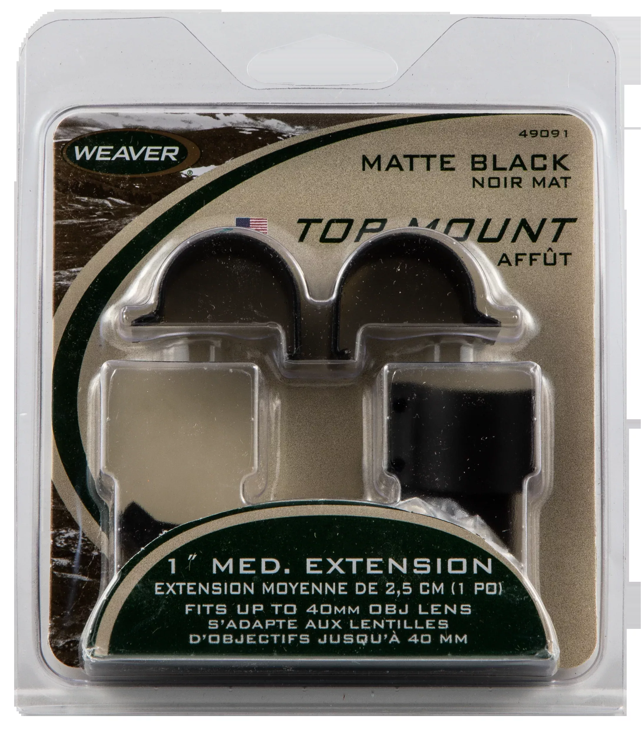Weaver Mounts Detachable Top Mount Extension Scope Rings, 1 in Medium, Matte Black – 49091